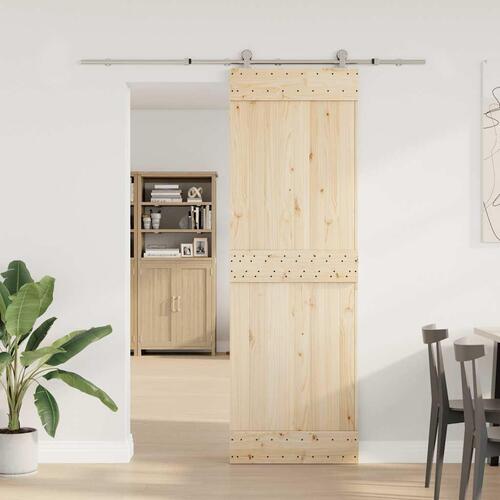 Hardwarekit til skydedør 183 cm rustfrit stål sølvfarvet