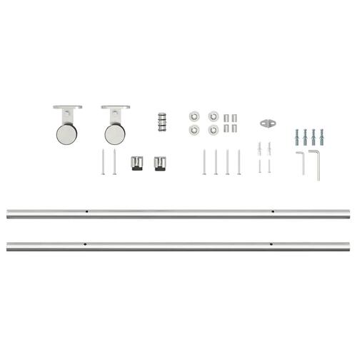 Hardwarekit til skydedør 183 cm rustfrit stål sølvfarvet