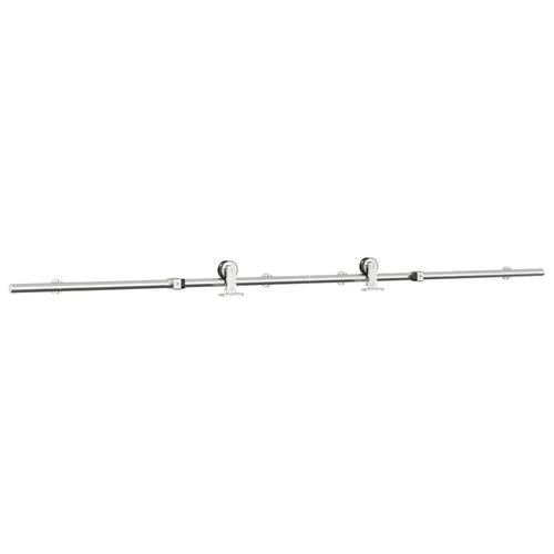 Hardwarekit til skydedør 183 cm rustfrit stål sølvfarvet