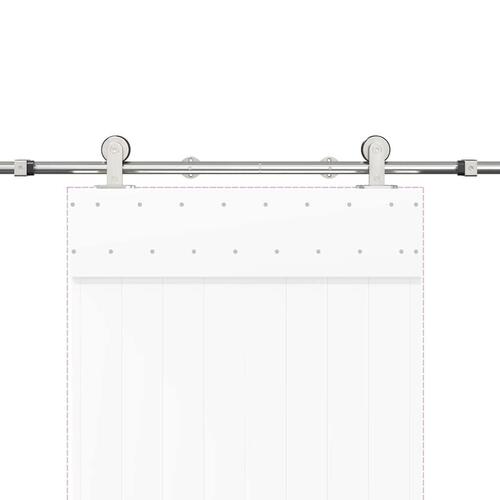 Hardwarekit til skydedør 183 cm rustfrit stål sølvfarvet