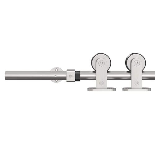 Hardwarekit til skydedør 183 cm rustfrit stål sølvfarvet