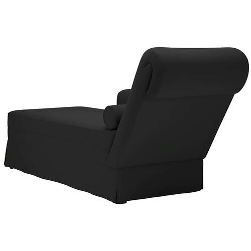 Chaiselong med bolster og højre armlæn fløjl sort