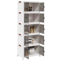 Stabelbar opbevaringskasse med hjul 5-etagers 75 L 64x40x179 cm