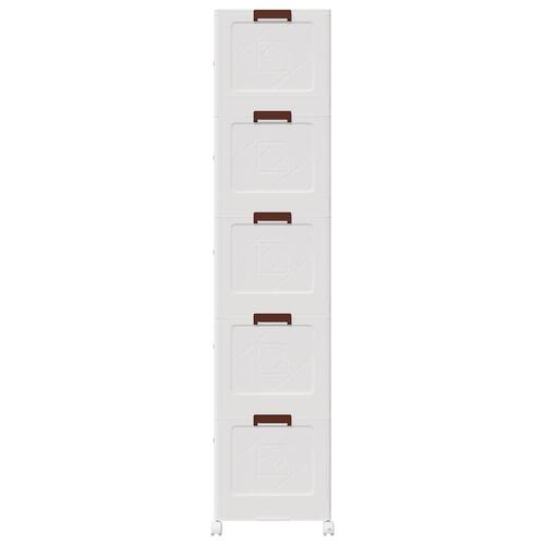 Stabelbar opbevaringskasse med hjul 5-etagers 75 L 64x40x179 cm