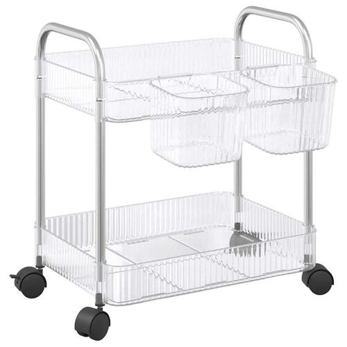 Opbevaringsvogn i 2 niveauer transparent 37x28x43,5 cm akryl