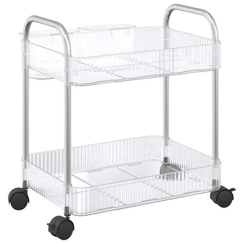 Opbevaringsvogn i 2 niveauer transparent 37x28x43,5 cm akryl