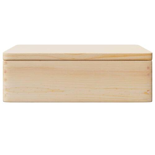 Trækasse med låg 40x30x13 cm massivt fyrretræ