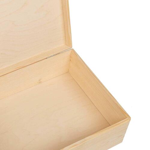 Trækasse med låg 40x30x13 cm massivt fyrretræ