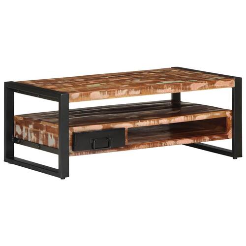 Sofabord 90x50x36 cm massivt genbrugstræ flerfarvet