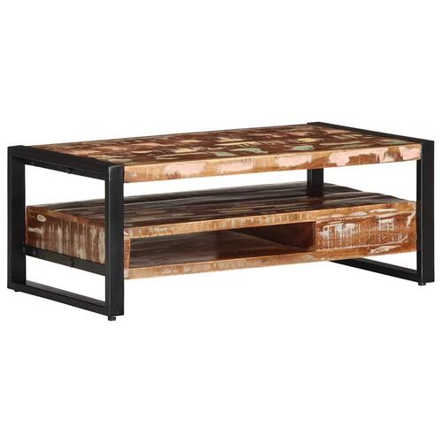 Sofabord 90x50x36 cm massivt genbrugstræ flerfarvet