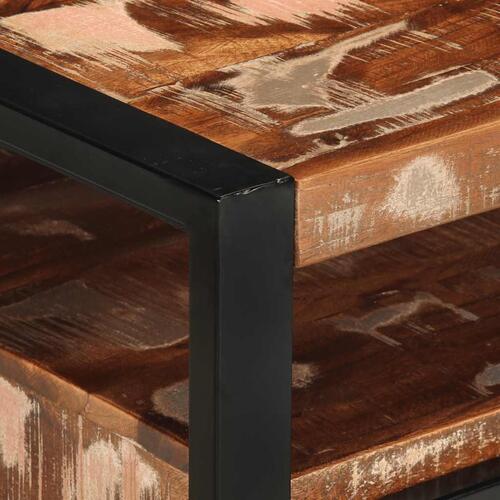 Sofabord 90x50x36 cm massivt genbrugstræ flerfarvet