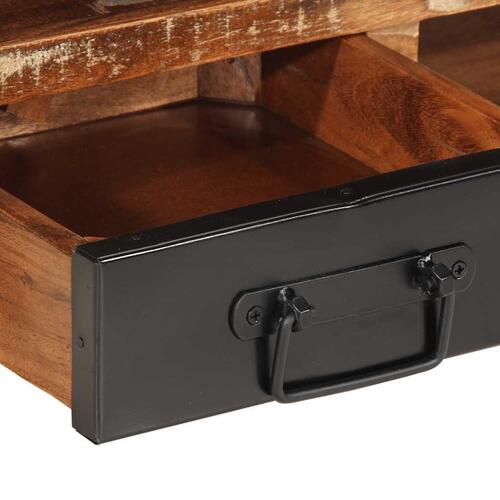 Sofabord 90x50x36 cm massivt genbrugstræ flerfarvet