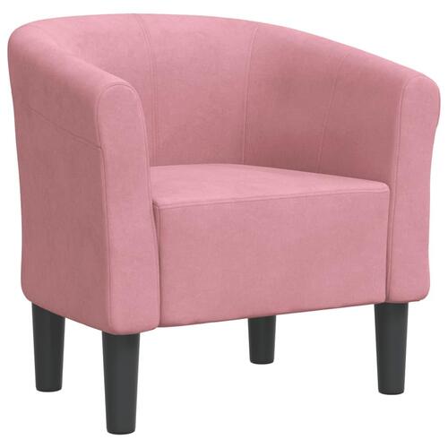 Lænestol velour lyserød