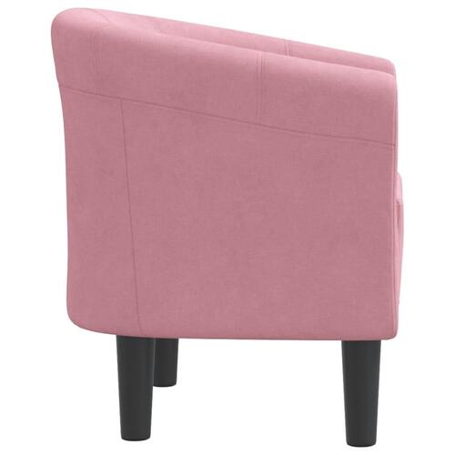 Lænestol velour lyserød