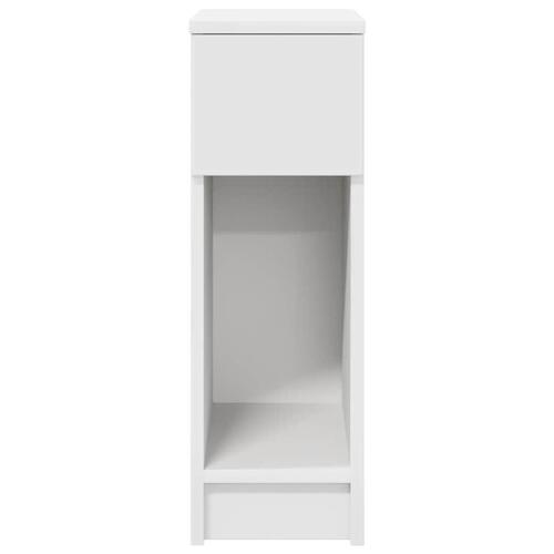 Sengebord med skuffe 20x36x60 cm hvid