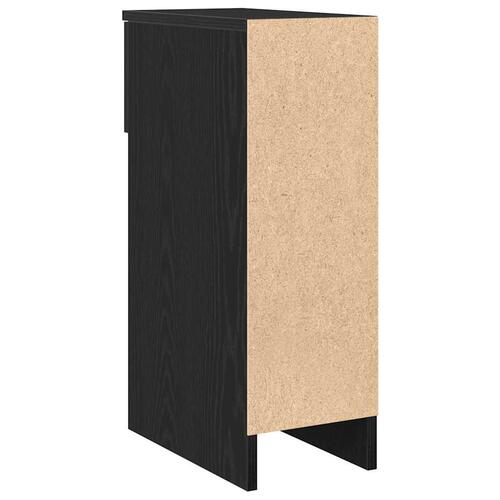 Sengebord med skuffe 20x36x60 cm sort-eg