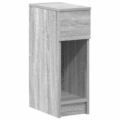 Sengeborde med skuffe 2 stk. 20x36x60 cm grå sonoma-eg