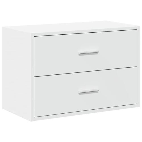 Skab med 2 skuffer 60x31x40 cm konstrueret træ hvid