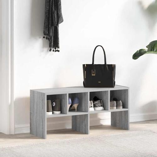 Skostativ stabelbar 89,5x30x40 cm grå sonoma-eg