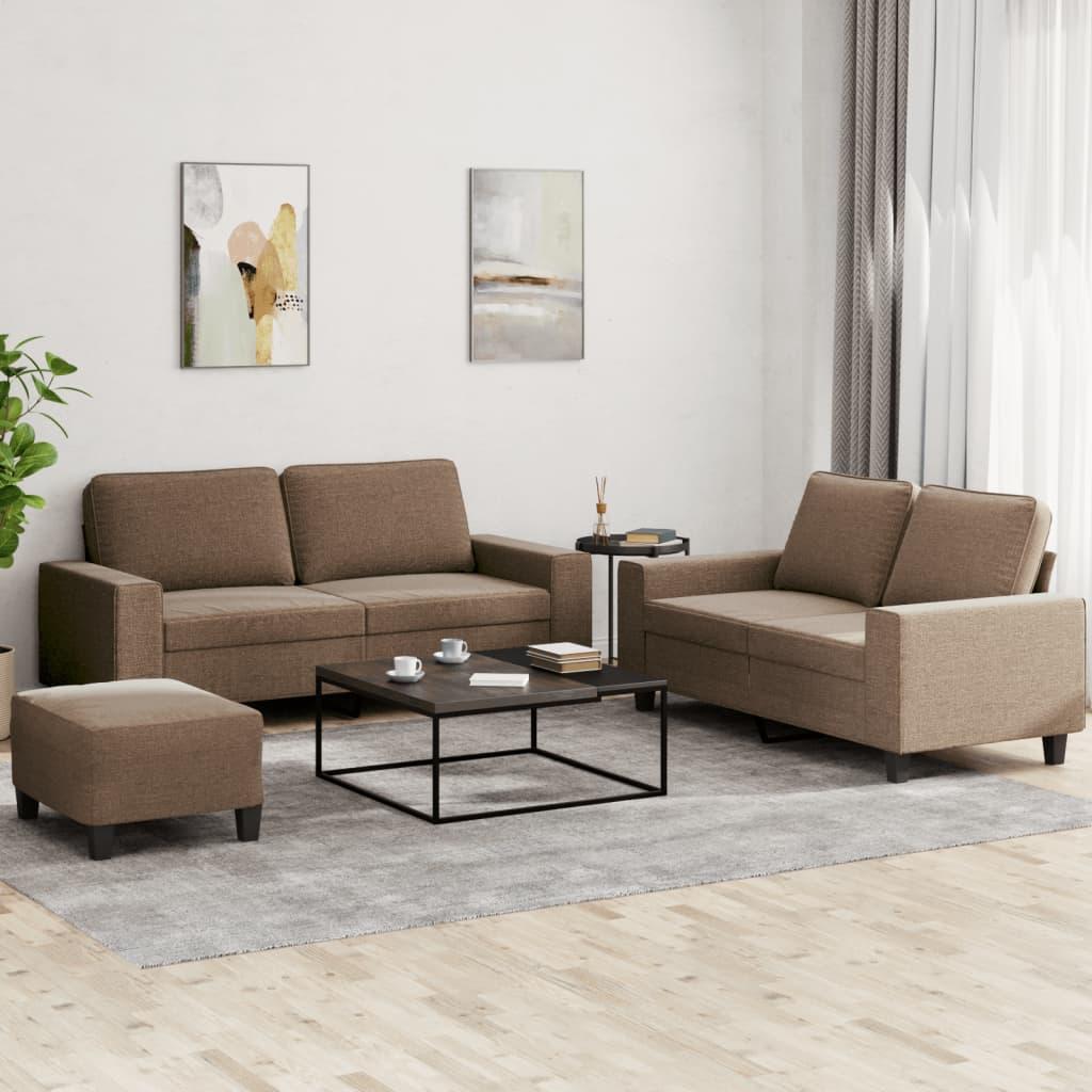3 personers sofa stof brun