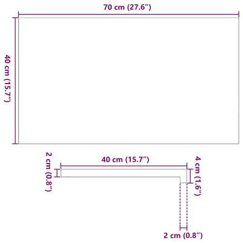 Vindueskarme 2 stk ubehandlet 70x40x2 cm massivt egetræ