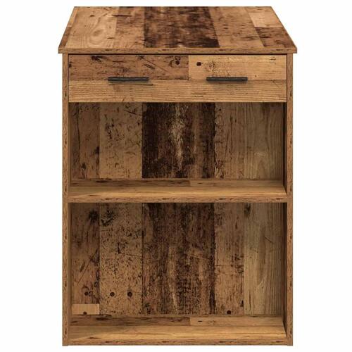 Skrivebord med skuffe og hylde 102x62x77,5 cm antikt træ