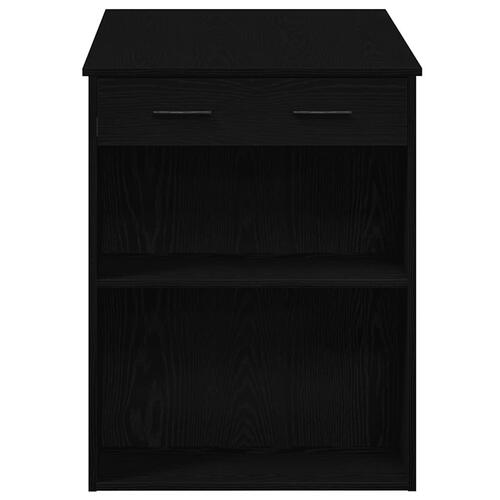 Skrivebord med skuffe og hylde 102x62x77,5 cm sort-eg