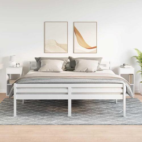 Sengeborde med skuffe 2 stk. 35x34x66,5 cm hvid
