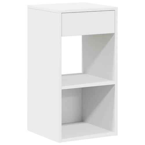 Sengeborde med skuffe 2 stk. 35x34x66,5 cm hvid
