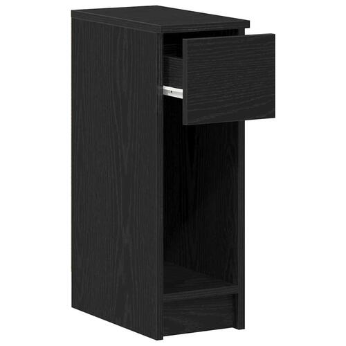 Sengeborde med skuffe 2 stk. 20x36x60 cm sort-eg