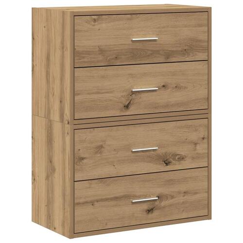 Skabe med 2 skuffer 2 stk. 60x31x40 cm egetræsfarvet