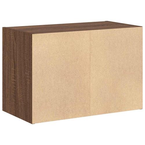 Skab med 2 skuffer 60x31x40cm konstrueret træ brun egetræsfarve