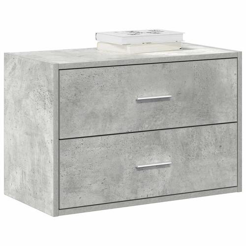 Skab med 2 skuffer 60x31x40 cm konstrueret træ betongrå