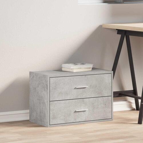 Skab med 2 skuffer 60x31x40 cm konstrueret træ betongrå