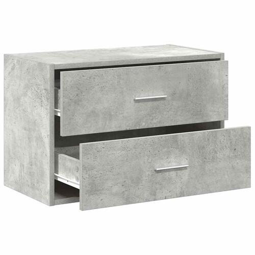 Skab med 2 skuffer 60x31x40 cm konstrueret træ betongrå