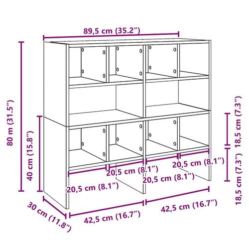 Skostativer stabelbare 2 stk. 89,5x30x40 cm sonoma-eg