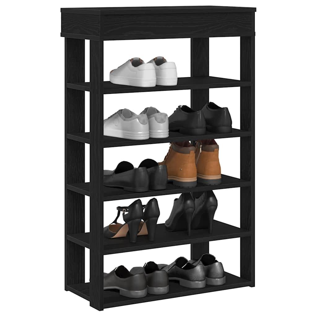 Skostativ 60x30x98 cm konstrueret træ sort
