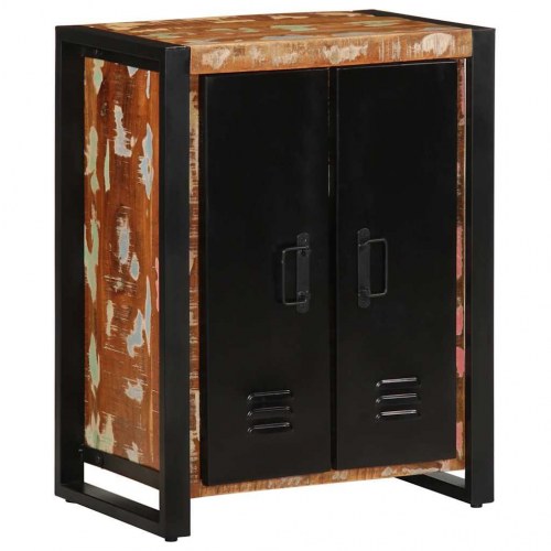 Skænk flerfarvet 55x35x70 cm massivt genbrugstræ