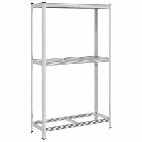 2-lags dækhylde 110x40x180 cm stål konstrueret træ sølvfarvet