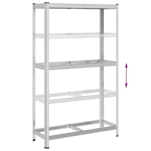 2-lags dækhylde 110x40x180 cm stål konstrueret træ sølvfarvet