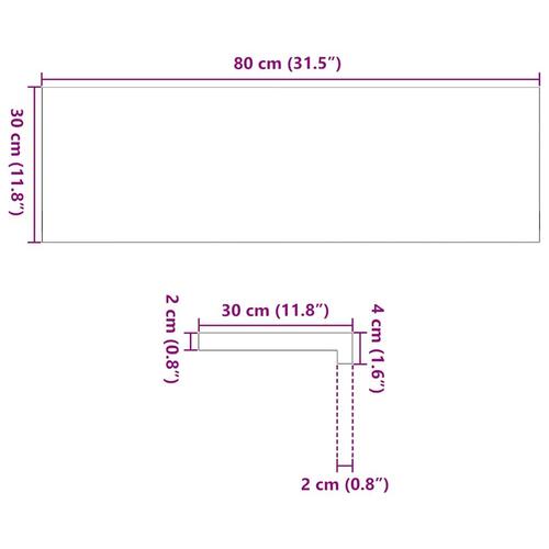 Vindueskarme 2 stk ubehandlet 80x30x2 cm massivt egetræ