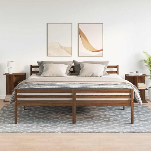 Sengeborde 2 stk. 46,5x29x61 cm brun egetræsfarve