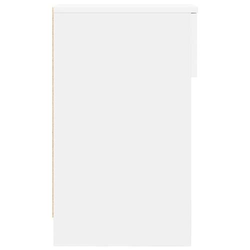 Sengeborde med skuffe 2 stk. 20x36x60 cm hvid