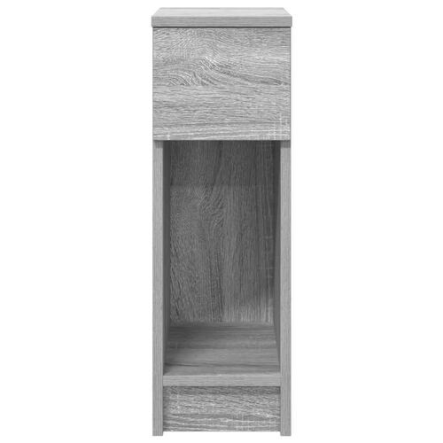 Sengebord med skuffe 20x36x60 cm grå sonoma-eg