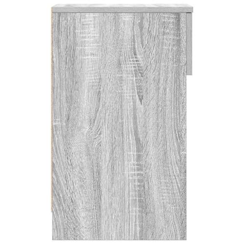 Sengebord med skuffe 20x36x60 cm grå sonoma-eg