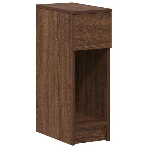 Sengebord med skuffe 20x36x60 cm brun egetræsfarve