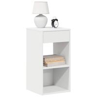 Sengebord med skuffe 35x34x66,5 cm hvid