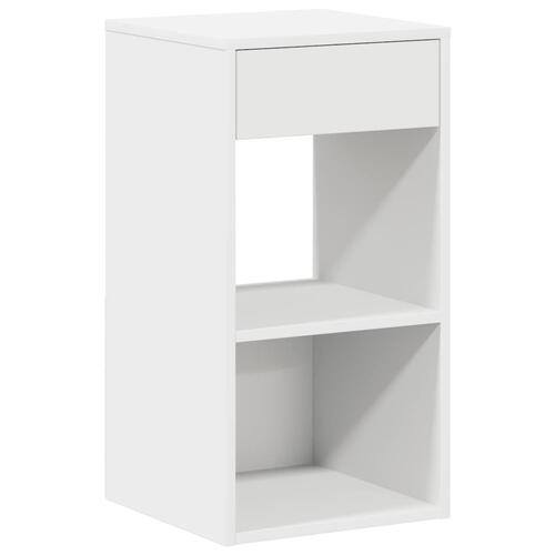 Sengebord med skuffe 35x34x66,5 cm hvid