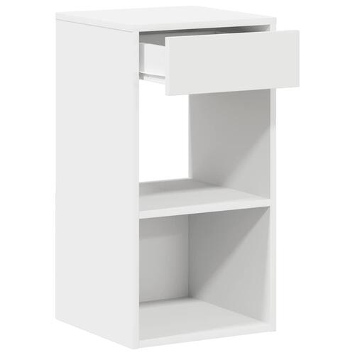 Sengebord med skuffe 35x34x66,5 cm hvid