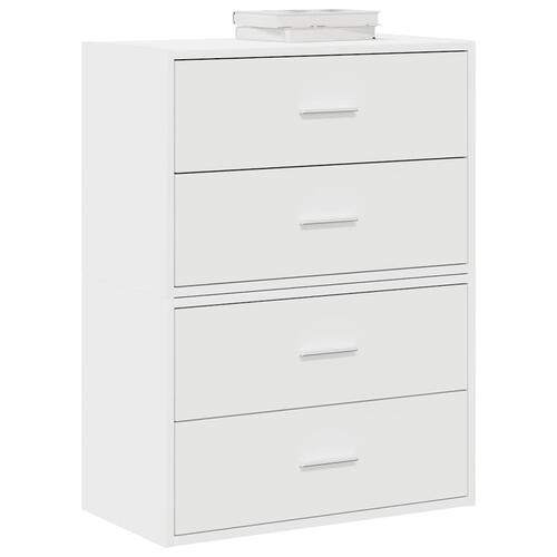 Skabe med 2 skuffer 2 stk. 60x31x40 cm konstrueret træ hvid